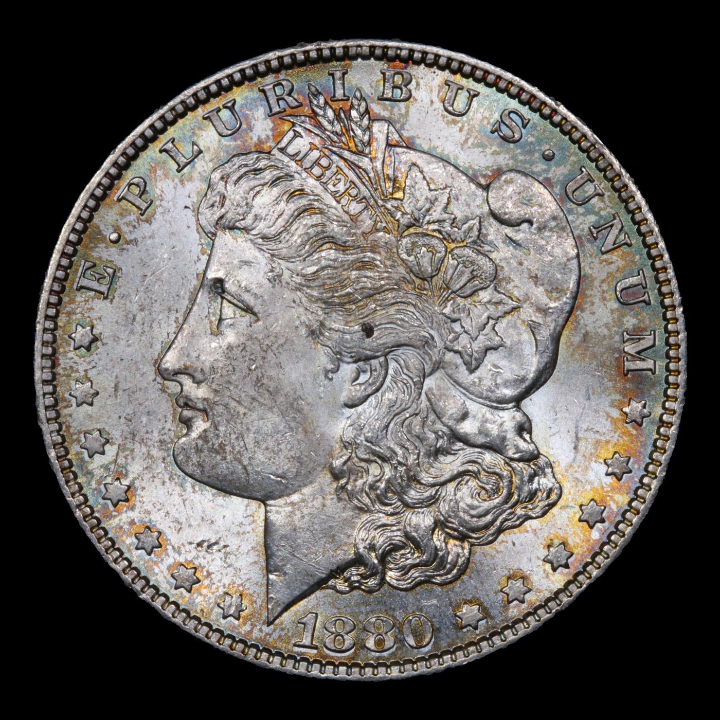 1880-s Colorfully Toned Morgan Dollar $1 Grades Select+ Unc