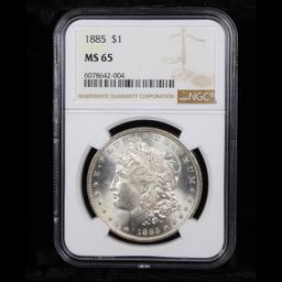 NGC 1885-p Morgan Dollar $1 Graded ms65 By NGC