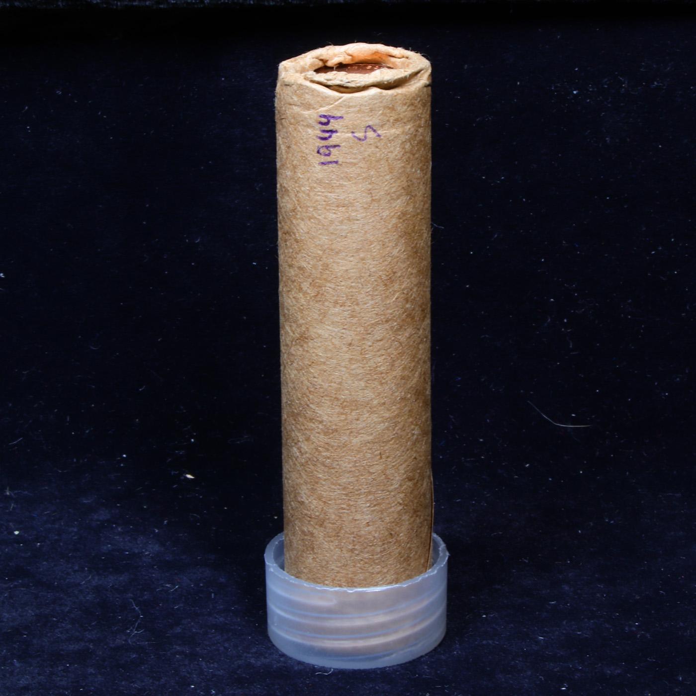 Uncirculated 1c orig shotgun roll, 1944-s  In Old Brinks wrapper  Grades