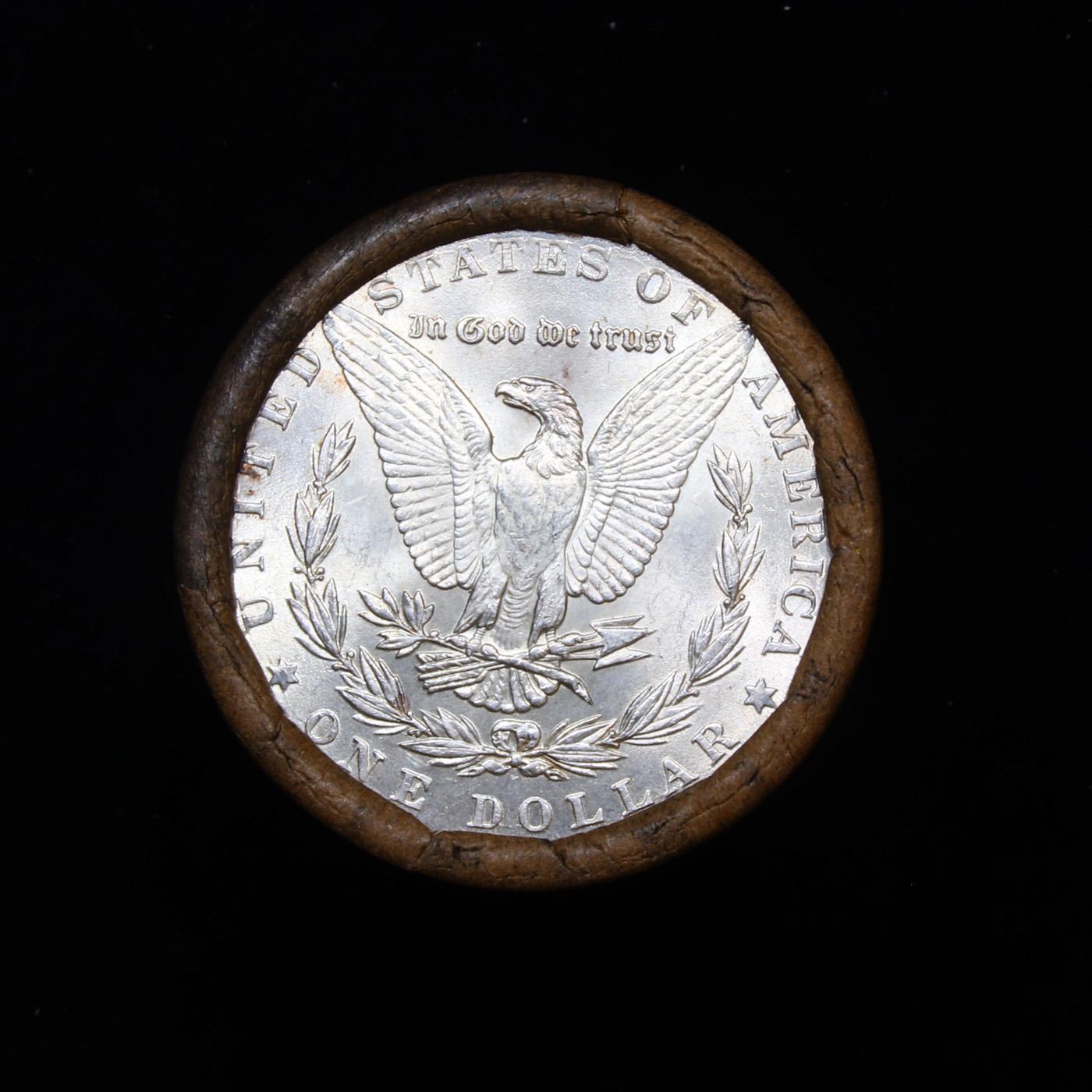 ***Auction Highlight*** AU/BU Slider Brinks Shotgun Morgan $1 Roll 1889 & P Ends Virtually UNC (fc)
