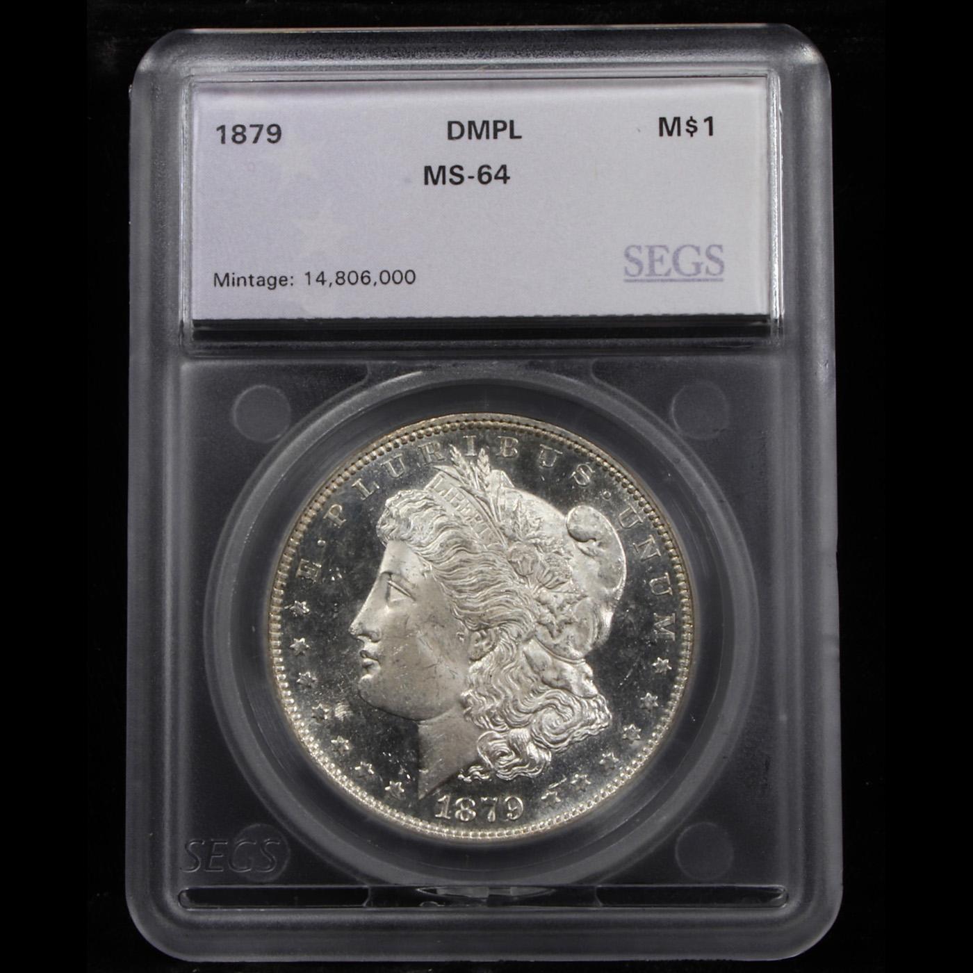 ***Auction Highlight*** 1879-p Morgan Dollar $1 Graded ms64 DMPL By SEGS (fc)