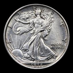 ***Auction Highlight*** 1917-d Reverse Walking Liberty Half Dollar 50c Graded GEM Unc By USCG (fc)