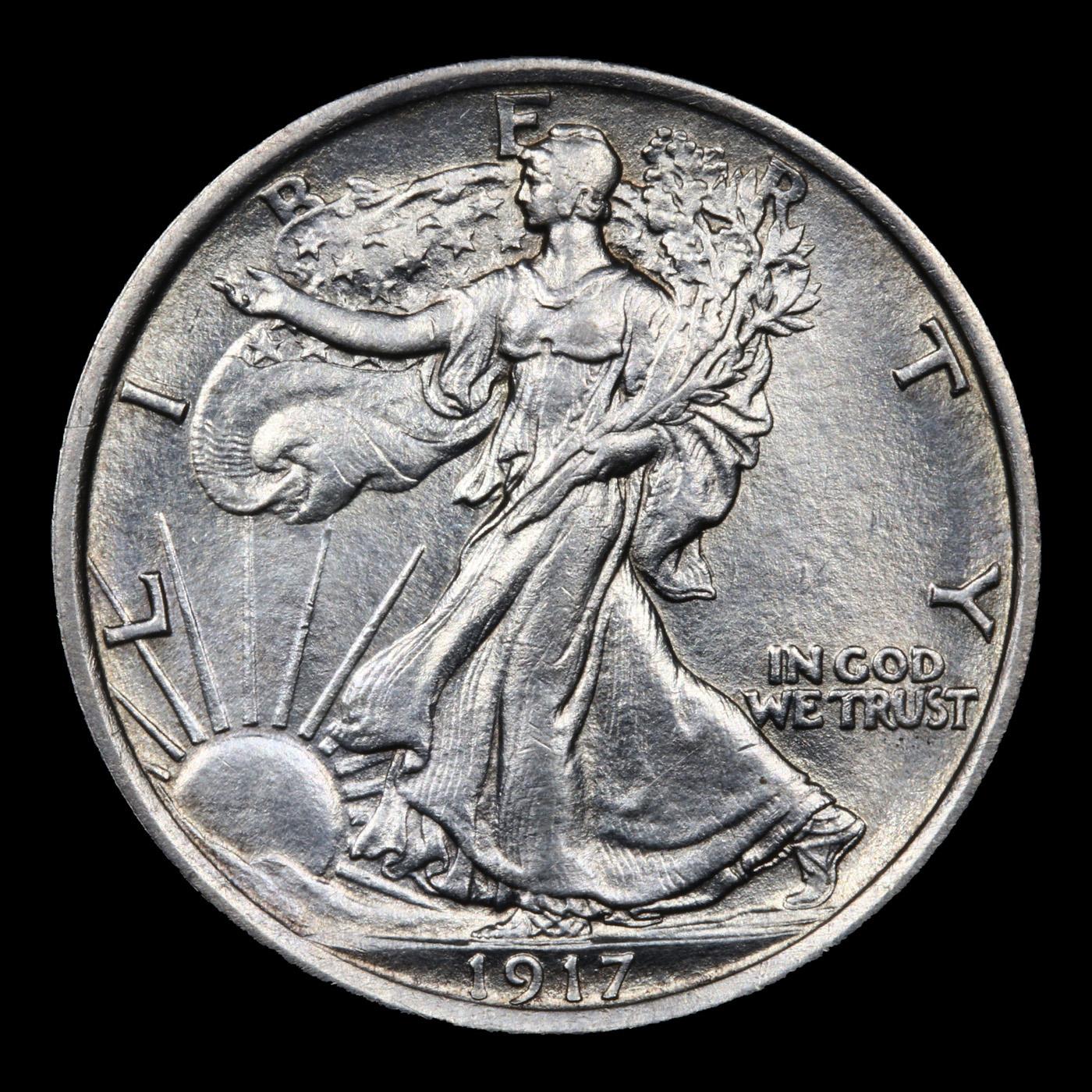 ***Auction Highlight*** 1917-d Reverse Walking Liberty Half Dollar 50c Graded GEM Unc By USCG (fc)