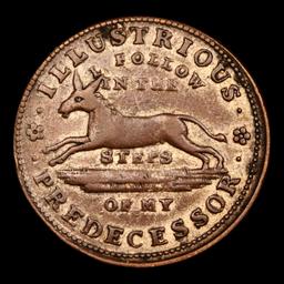 1837 Executive Financiering HT 34 Hard Times Token 1c Grades xf+
