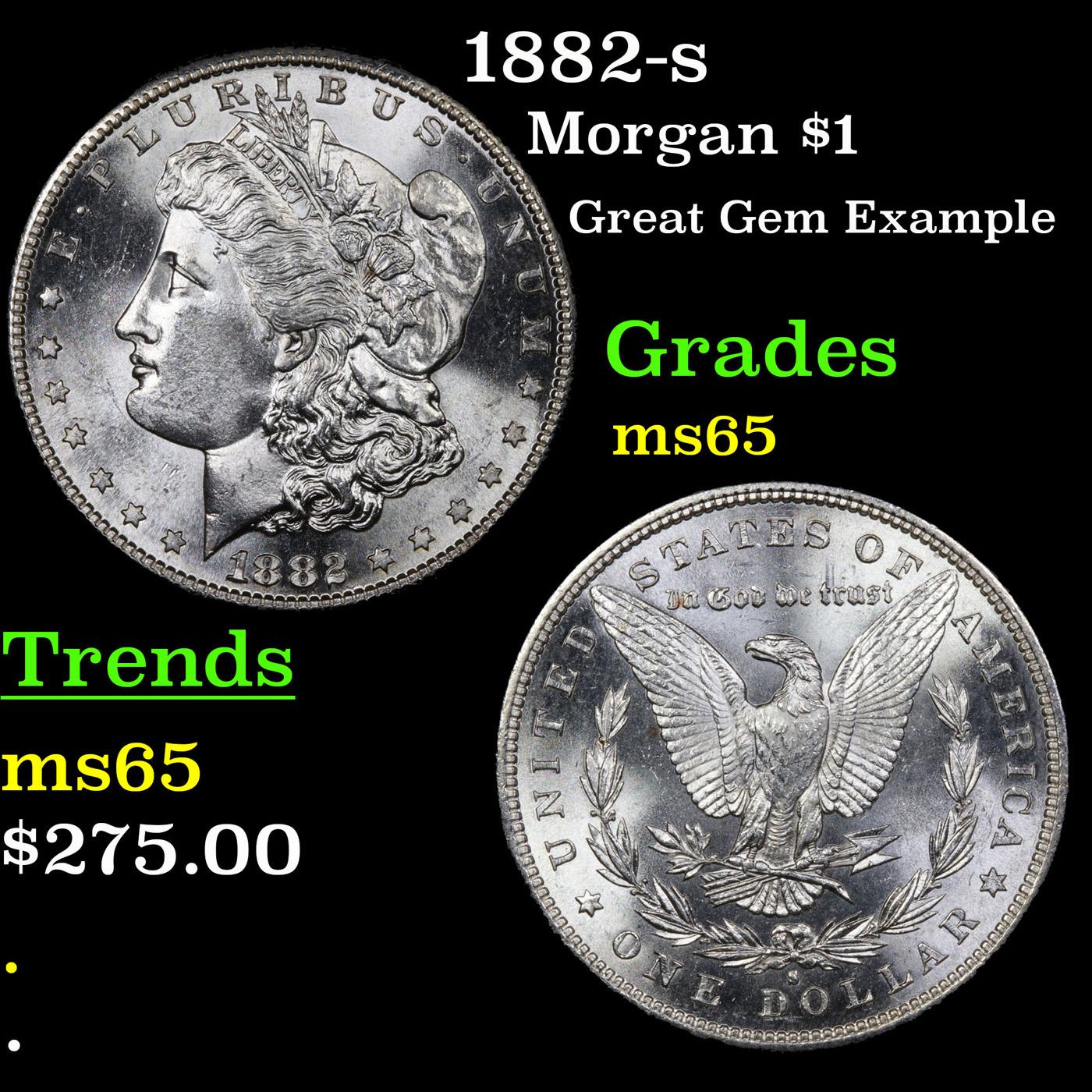 1882-s Morgan Dollar $1 Grades GEM Unc