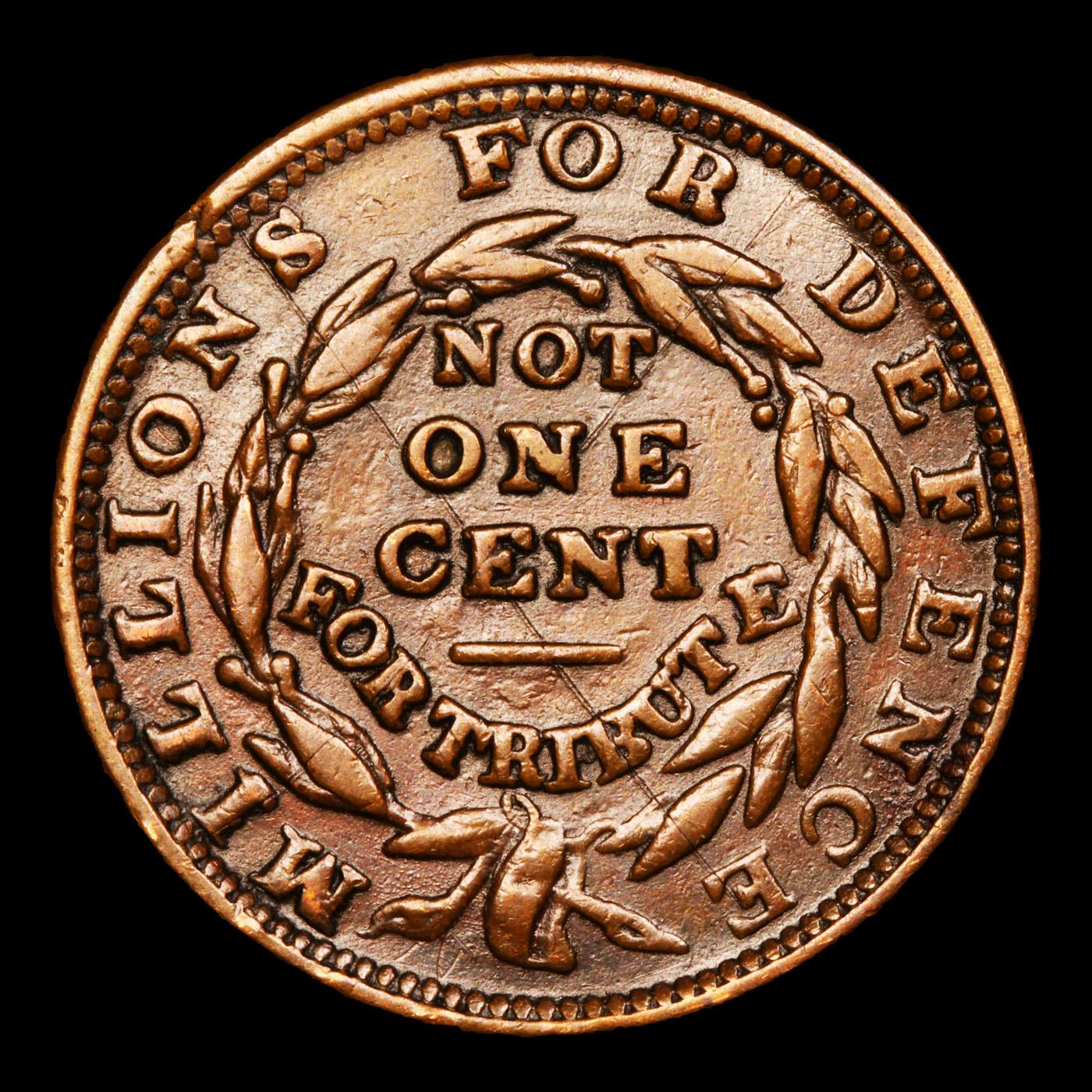 1837 Millions For Defence HT-48 Hard Times Token 1c Grades xf details