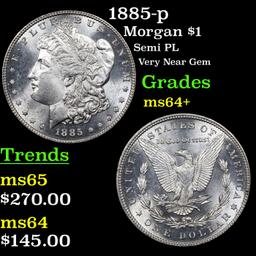 1885-p Morgan Dollar $1 Grades Choice+ Unc