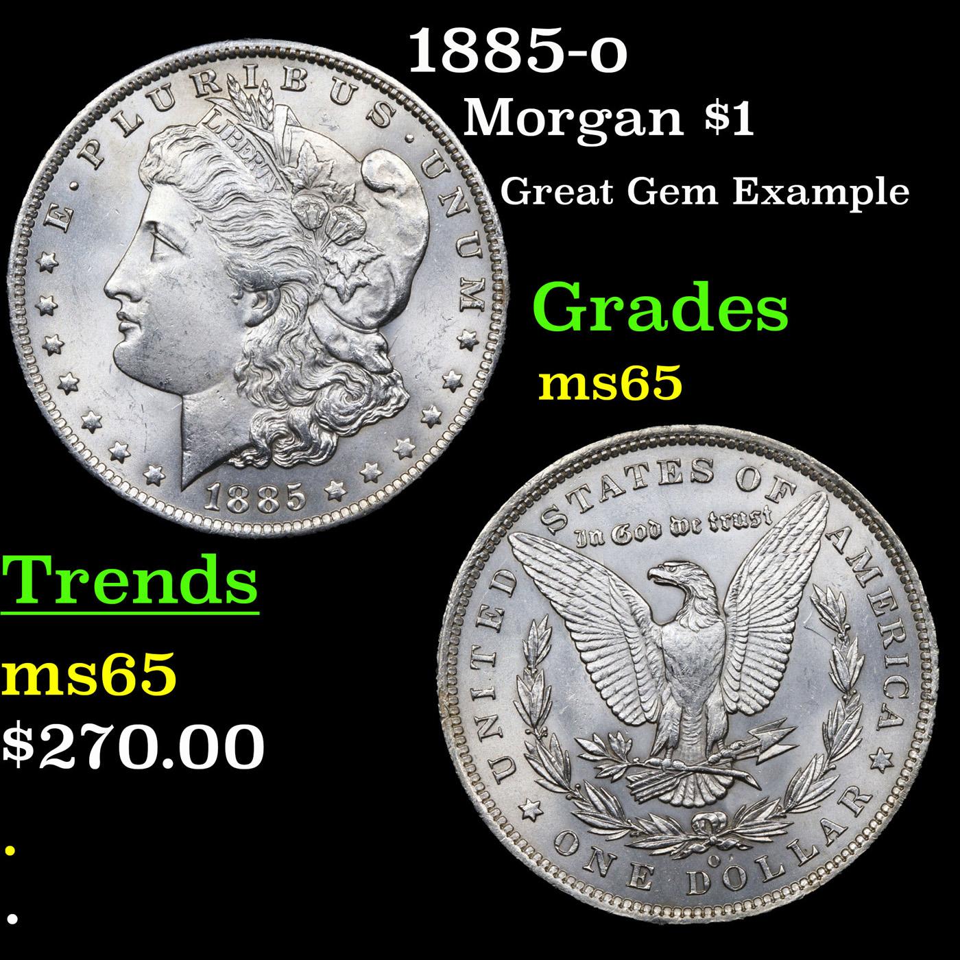 1885-o Morgan Dollar $1 Grades GEM Unc