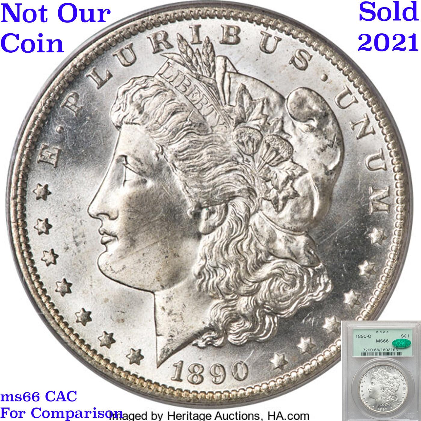 *HIGHLIGHT OF THE AUCTION* 1890-o TOP POP Morgan Dollar $1 Graded ms66+ By SEGS (fc)
