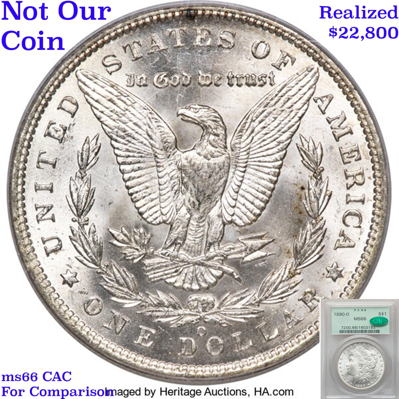 *HIGHLIGHT OF THE AUCTION* 1890-o TOP POP Morgan Dollar $1 Graded ms66+ By SEGS (fc)