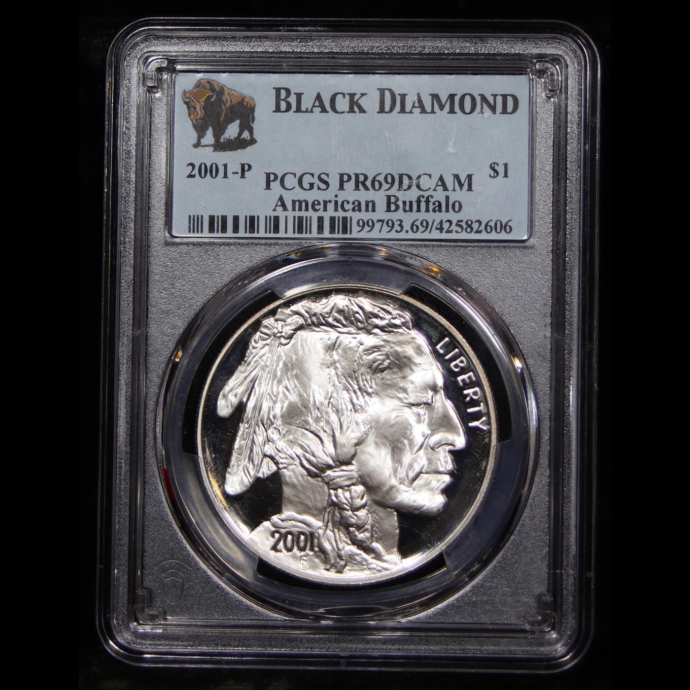 Proof 2001-P Buffalo Black Diamond Modern Commem Dollar $1 Graded pr69 dcam By PCGS