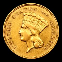 ***Auction Highlight*** 1880 Three Dollar Gold 3 Graded Choice AU/BU Slider BY USCG (fc)