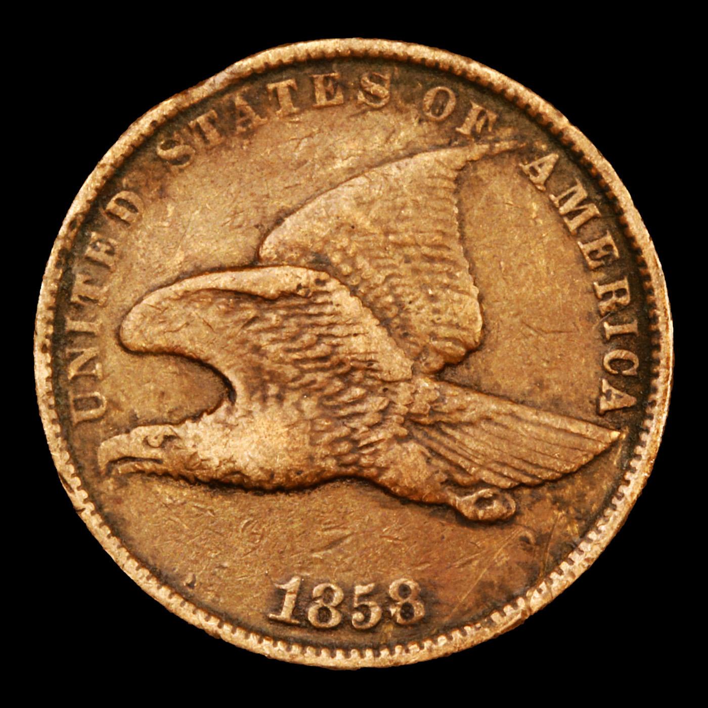 1858 SL Flying Eagle Cent 1c Grades vf++