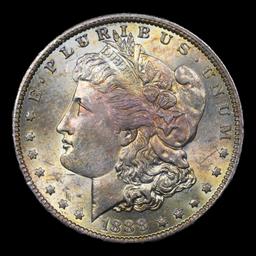 1888-o Colorfully Toned Morgan Dollar $1 Grades Select+ Unc