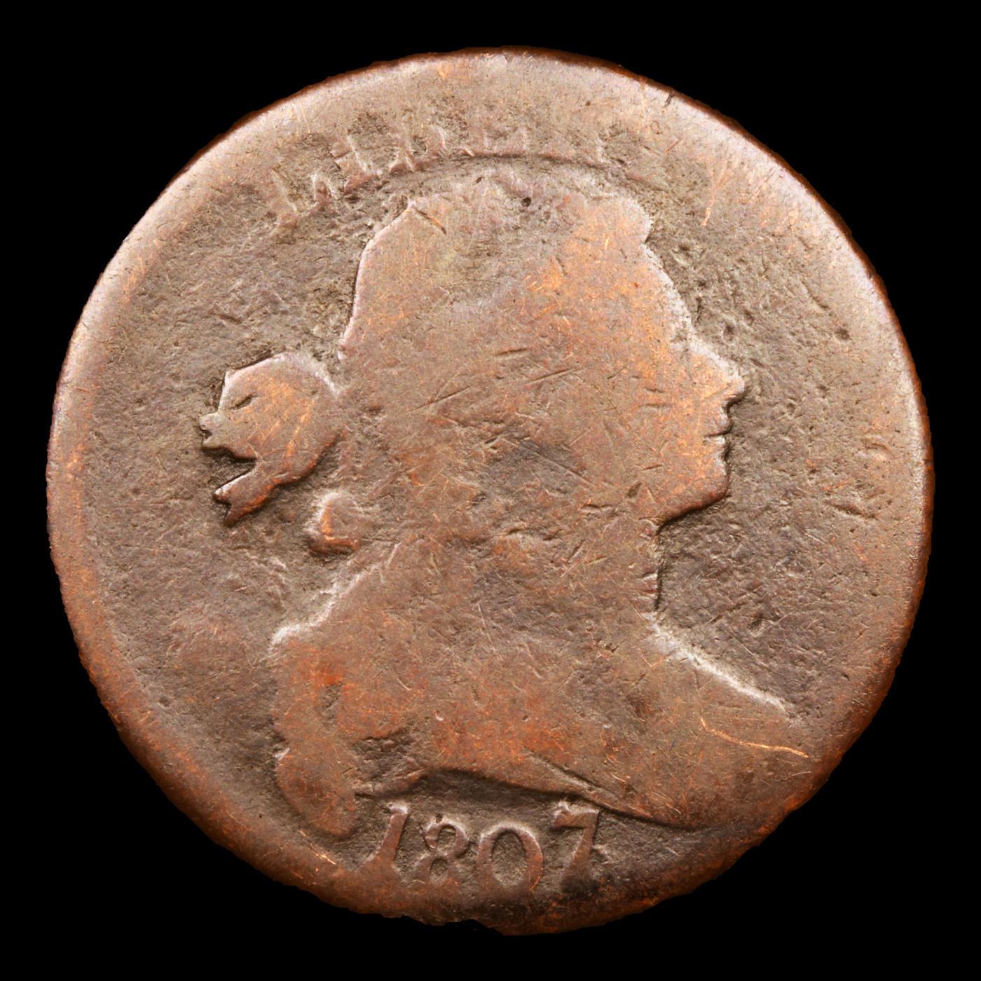 1807/6 S-273 Draped Bust Large Cent 1c Grades g, good