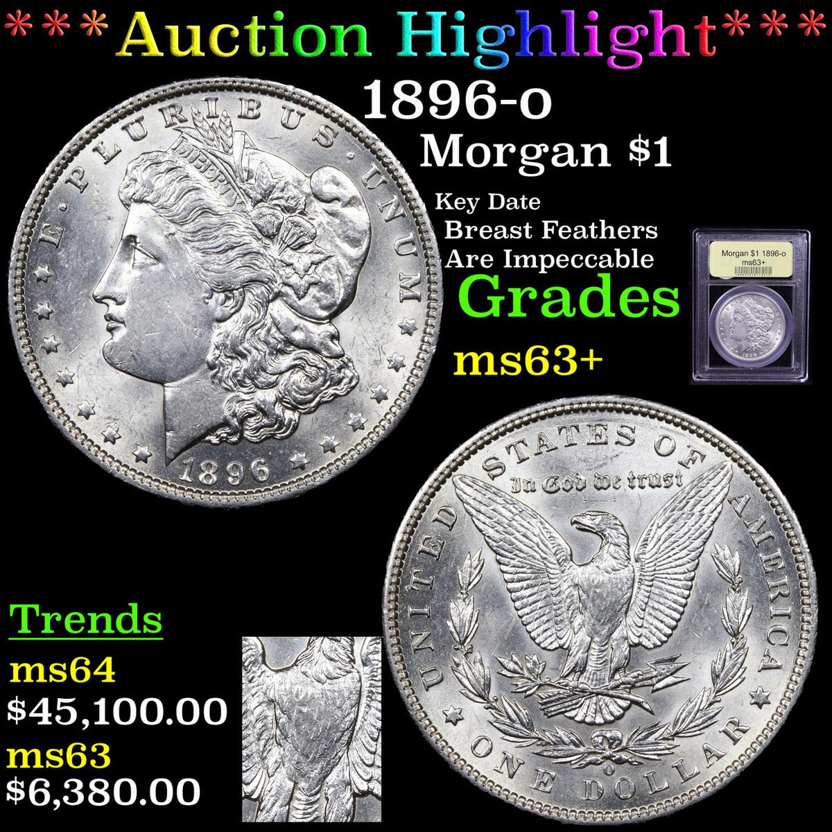 ***Auction Highlight*** 1896-o Morgan Dollar $1 Graded Select+ Unc By USCG (fc)