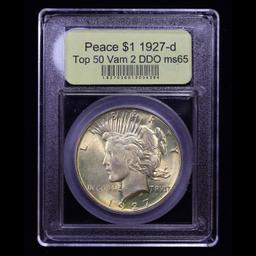 *HIGHLIGHT OF NIGHT* 1927-d Top 50 Vam 2 DDO Peace Dollar $1 Graded GEM Unc By USCG (fc)