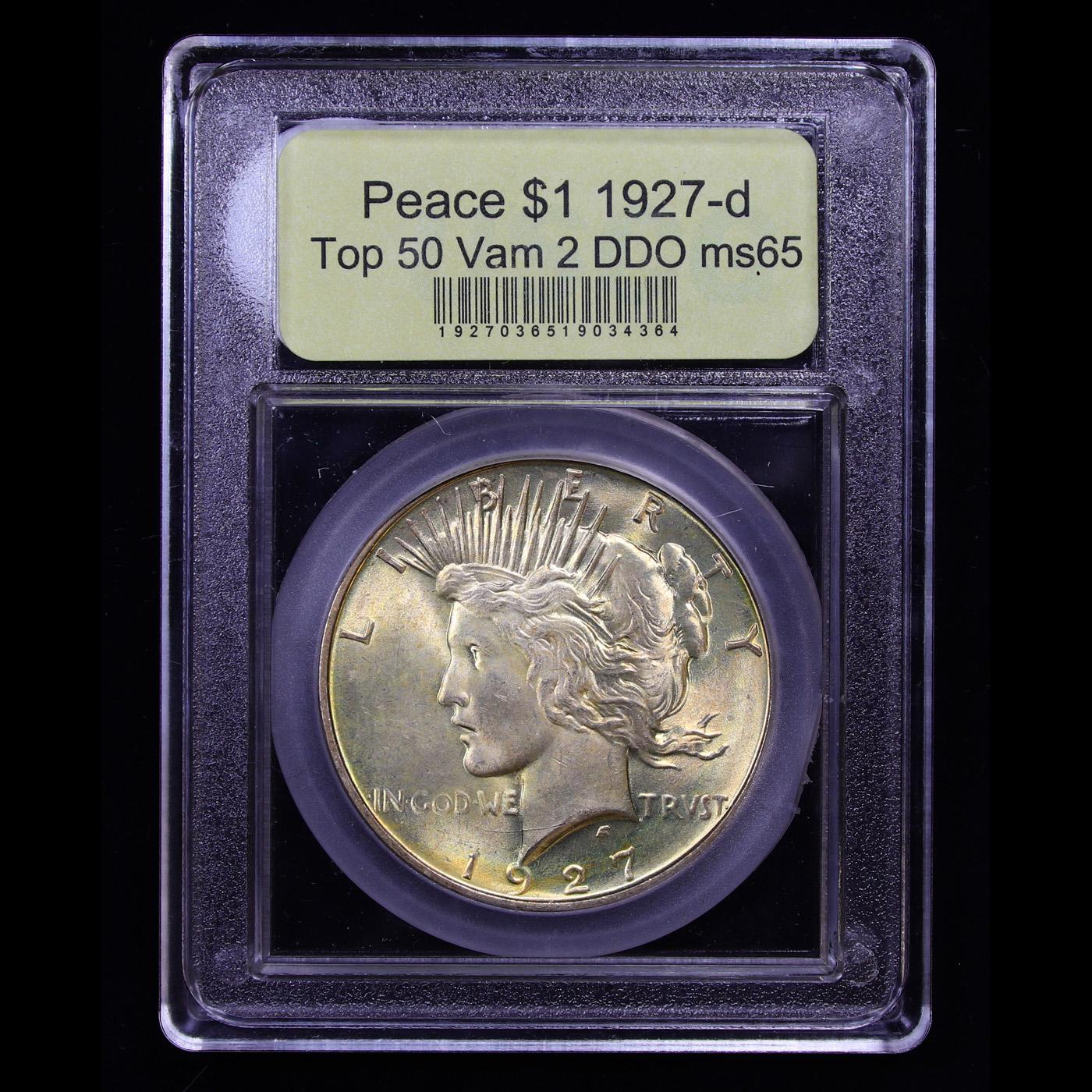 *HIGHLIGHT OF NIGHT* 1927-d Top 50 Vam 2 DDO Peace Dollar $1 Graded GEM Unc By USCG (fc)