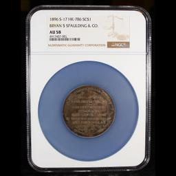 ***Auction Highlight*** 1896 S-17 HK-786 Bryan & Spaulding & Co. Bryan Dollar $1 Graded au58 By NGC