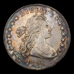 *HIGHLIGHT OF ENTIRE MONTH* 1796 BB-61, B-4 Draped Bust Dollar $1 Graded au53 By SEGS (fc)