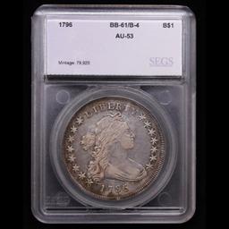 *HIGHLIGHT OF ENTIRE MONTH* 1796 BB-61, B-4 Draped Bust Dollar $1 Graded au53 By SEGS (fc)