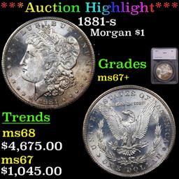 ***Auction Highlight*** 1881-s Morgan Dollar $1 Graded ms67+ By SEGS (fc)