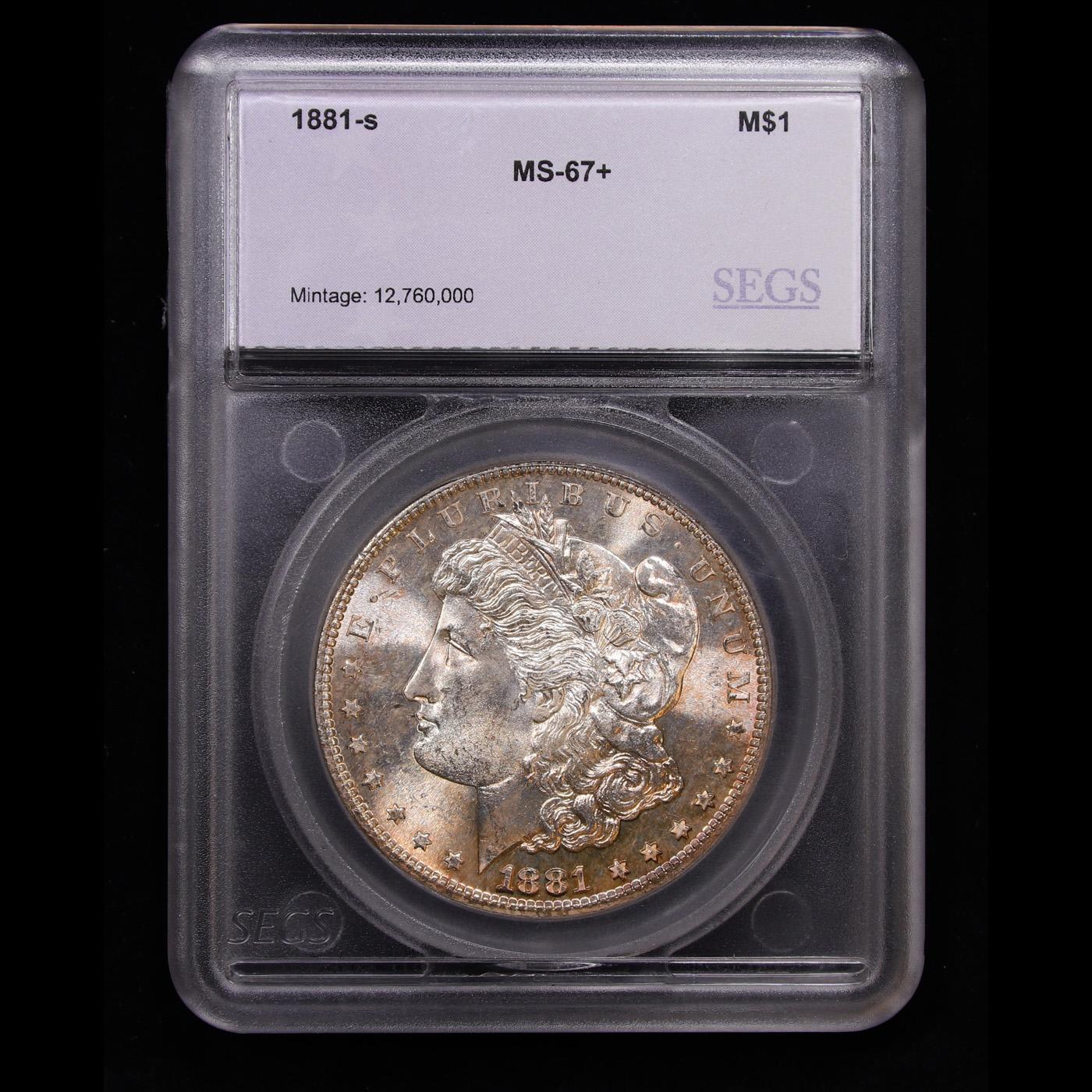 ***Auction Highlight*** 1881-s Morgan Dollar $1 Graded ms67+ By SEGS (fc)