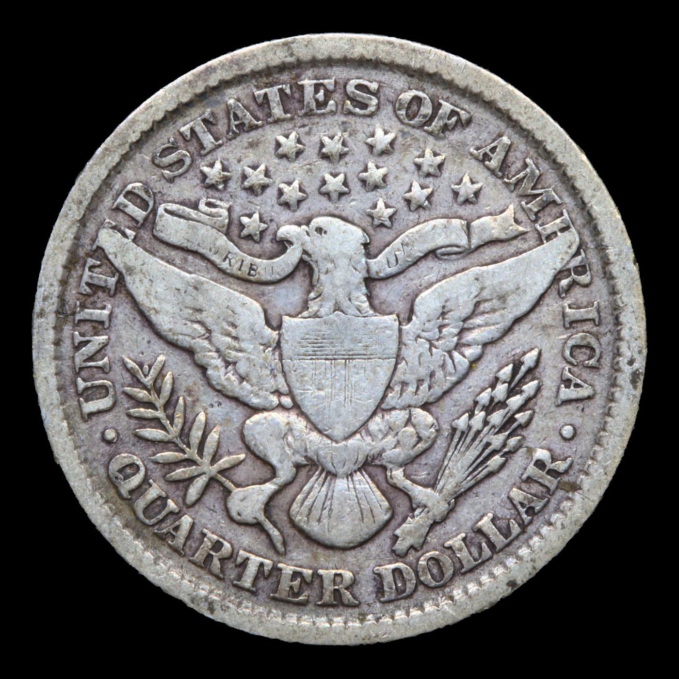 1899-p Barber Quarter 25c Grades vf+