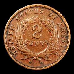 1865 Two Cent Piece 2c Grades xf+