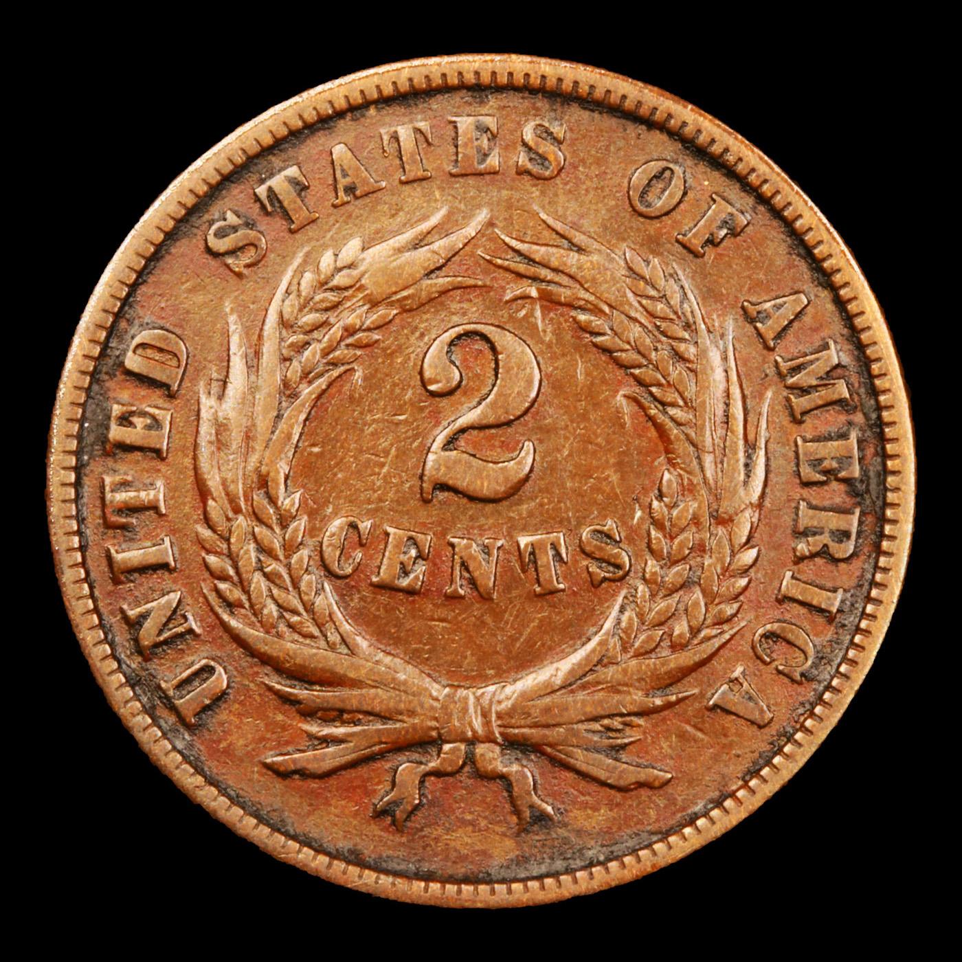 1865 Two Cent Piece 2c Grades xf+