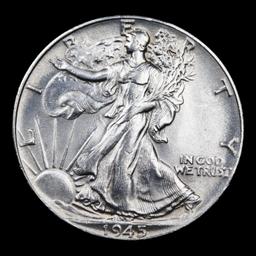 1945-p Walking Liberty Half Dollar 50c Grades Choice Unc