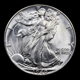 1940-p Walking Liberty Half Dollar 50c Grades GEM++ Unc