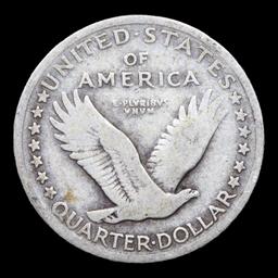 1917-p Ty I Standing Liberty Quarter 25c Grades vg+