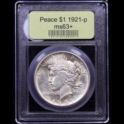 ***Auction Highlight*** 1921-p Peace Dollar $1 Graded Select+ Unc By USCG (fc)