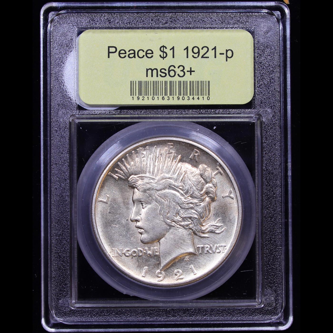 ***Auction Highlight*** 1921-p Peace Dollar $1 Graded Select+ Unc By USCG (fc)
