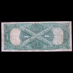 1917 $1 Large Size Legal Tender, Signatures of Spellman & White, FR39  Grades vf++