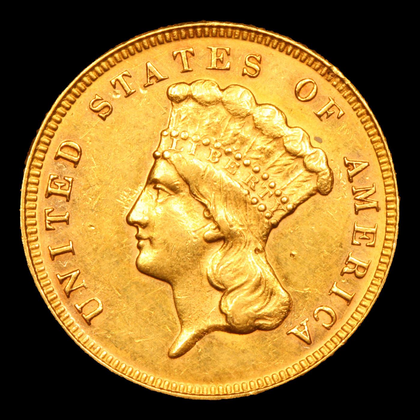 ***Auction Highlight*** 1874 Three Dollar Gold 3 Graded Select Unc By USCG (fc)