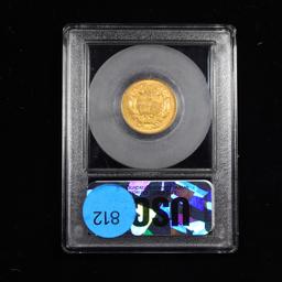 ***Auction Highlight*** 1874 Three Dollar Gold 3 Graded Select Unc By USCG (fc)