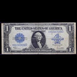 1923 $1 large size Blue Seal Silver Certificate, Fr-237 Signatures of Speelman & White Grades vf+