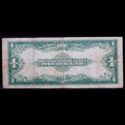 1923 $1 large size Blue Seal Silver Certificate, Fr-237 Signatures of Speelman & White Grades vf+