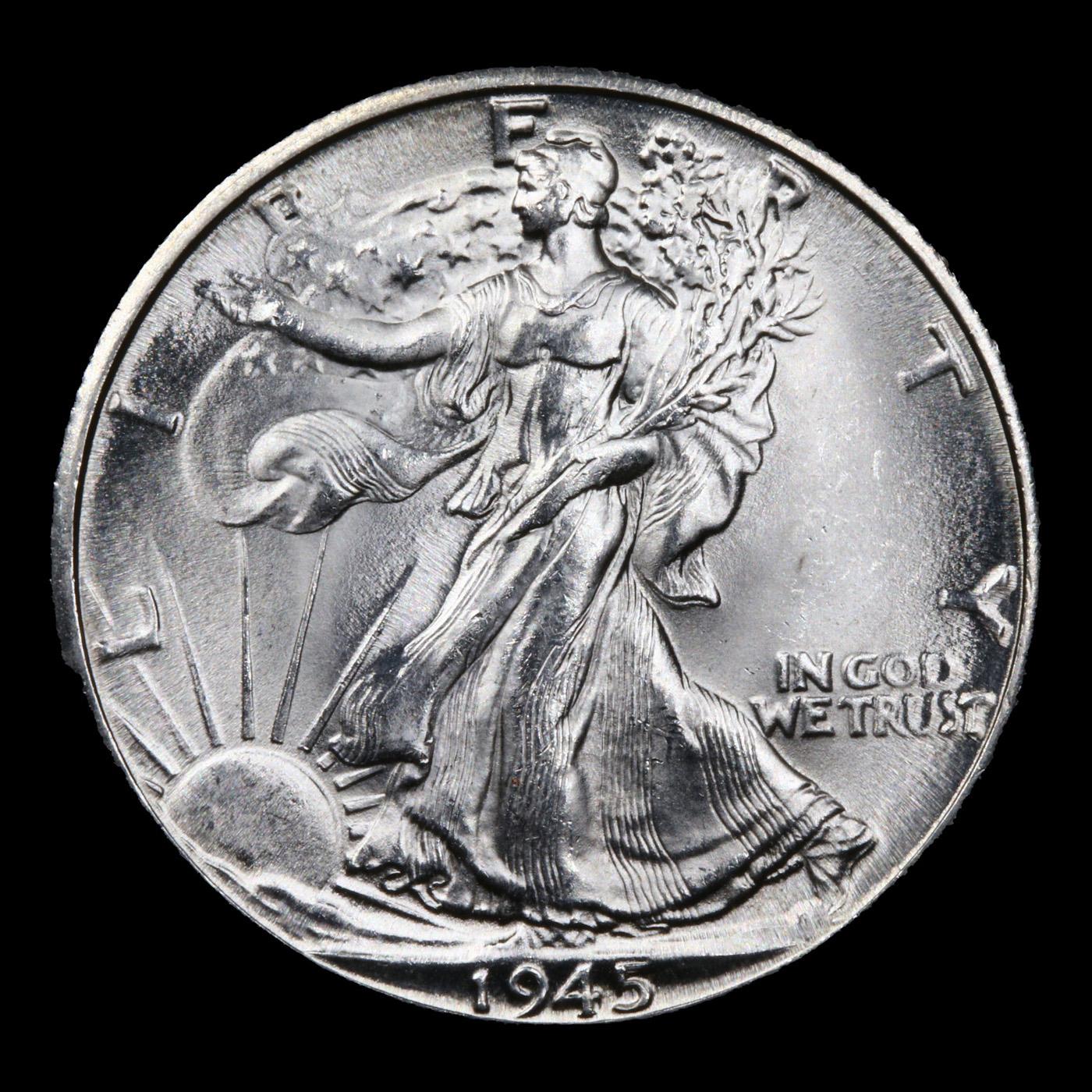 1945-d Walking Liberty Half Dollar 50c Grades GEM+ Unc