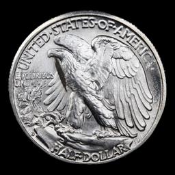 1945-d Walking Liberty Half Dollar 50c Grades GEM+ Unc