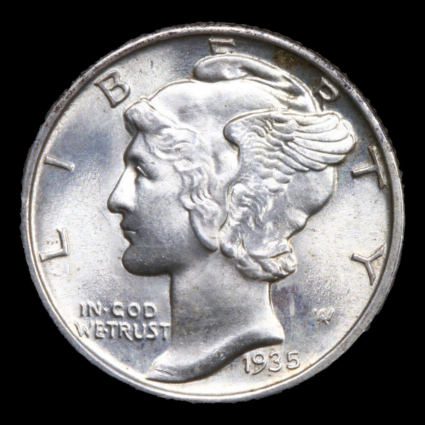1935-p Mercury Dime 10c Graded GEM+ FSB