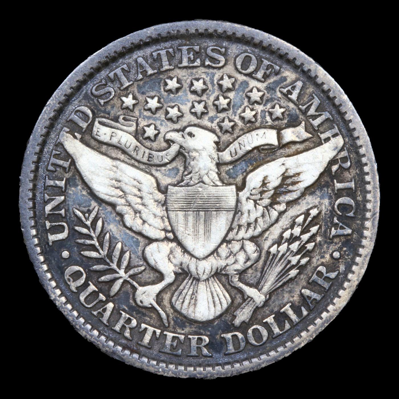 1892-p Barber Quarter 25c Graded vf+
