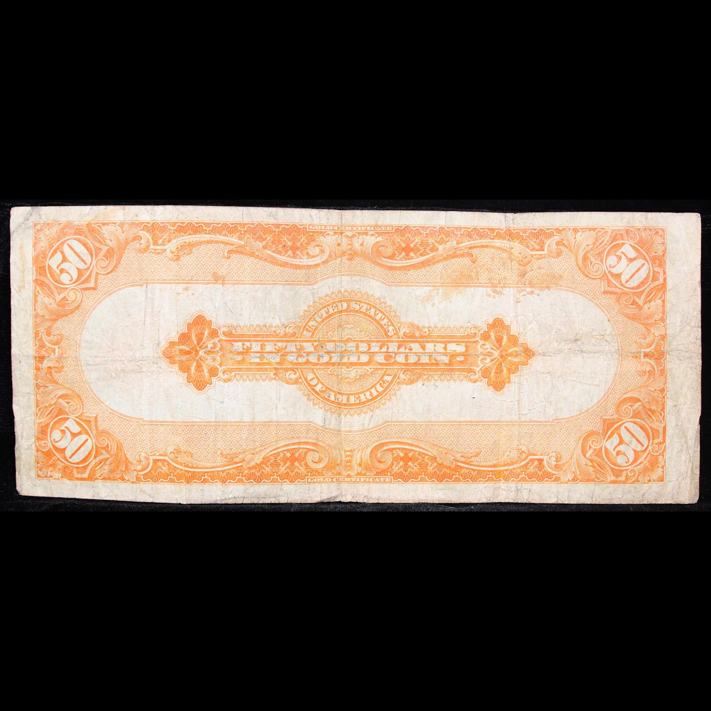 ***Auction Highlight*** 1922 $50 Large Size Gold Certificate Ulysses S. Grant FR-1200 Grades vf, ver