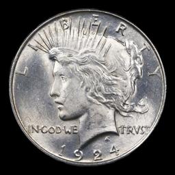 1924-p Peace Dollar $1 Graded Choice Unc