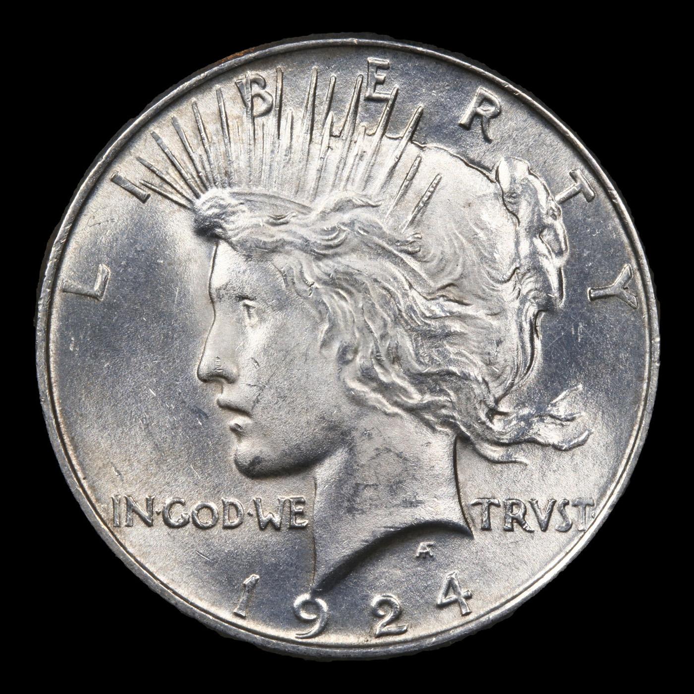 1924-p Peace Dollar $1 Graded Choice Unc