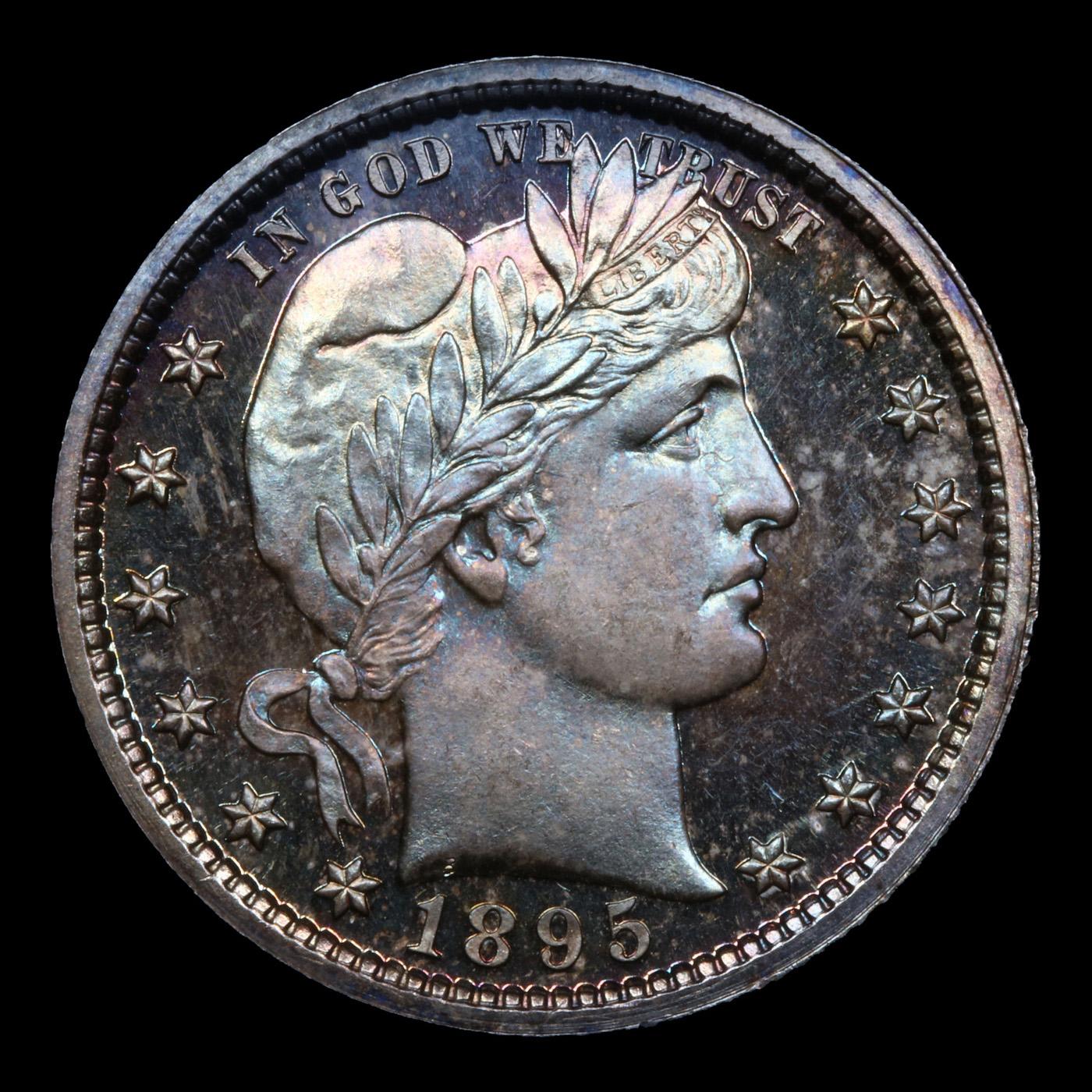 Proof ***Auction Highlight*** 1895 NEAR TOP POP! Barber Quarter 25c Graded pr68+ cam By SEGS (fc)