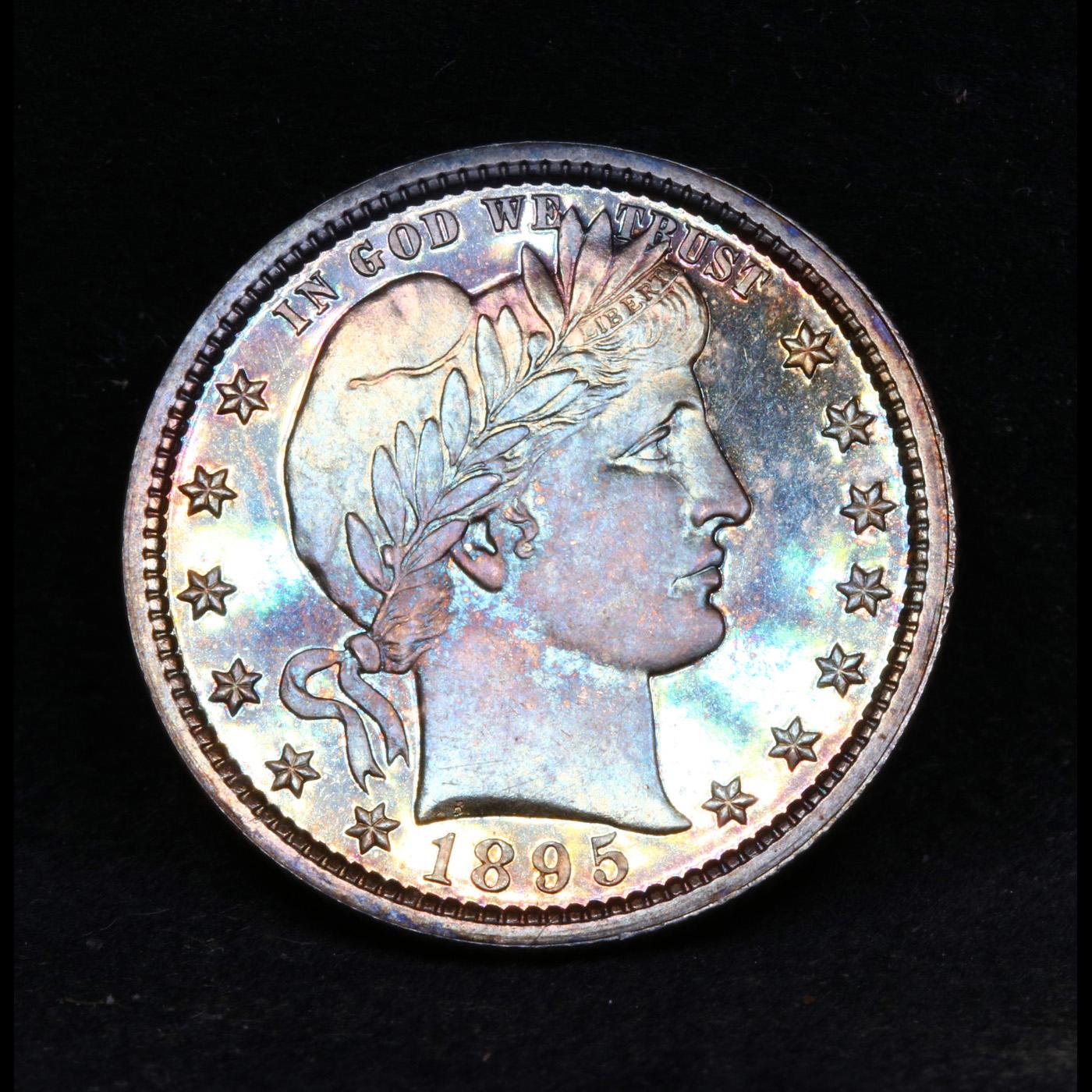 Proof ***Auction Highlight*** 1895 NEAR TOP POP! Barber Quarter 25c Graded pr68+ cam By SEGS (fc)