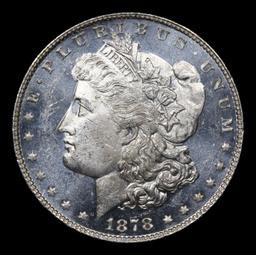 ***Auction Highlight*** 1878-p 7tf vam 84 I3 R4 Morgan Dollar $1 Graded ms63 DMPL By SEGS (fc)
